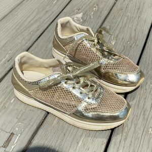 gold sparkly sneakers